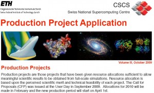 CSCS flyer "Production Projects Application"